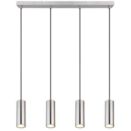 Globo - Lustra ar auklu 4xGU10/35W/230V matēts hroms