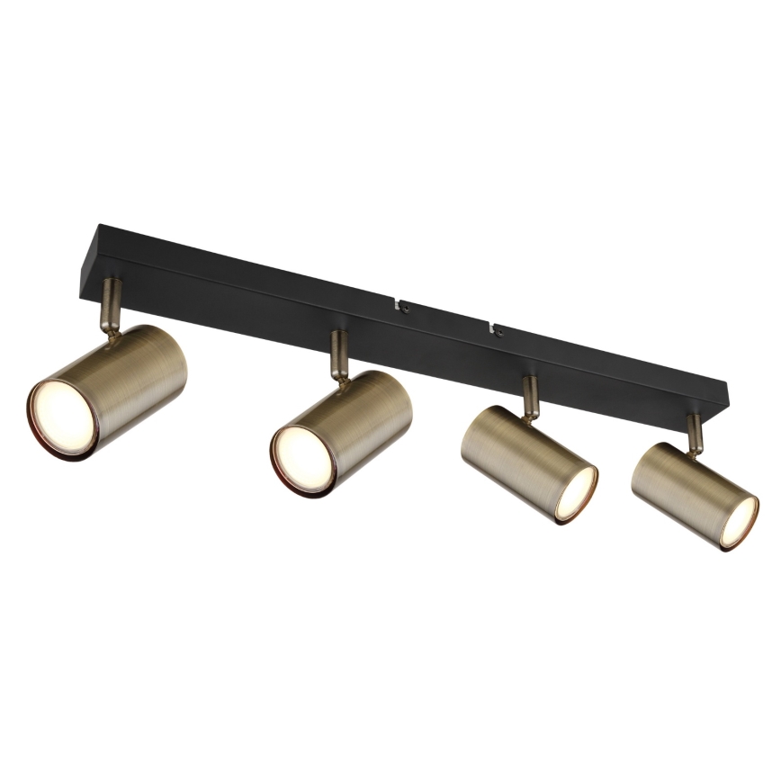 Globo - Starmetis 4xGU10/35W/230V melns/misiņa