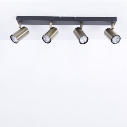 Globo - Starmetis 4xGU10/35W/230V melns/misiņa