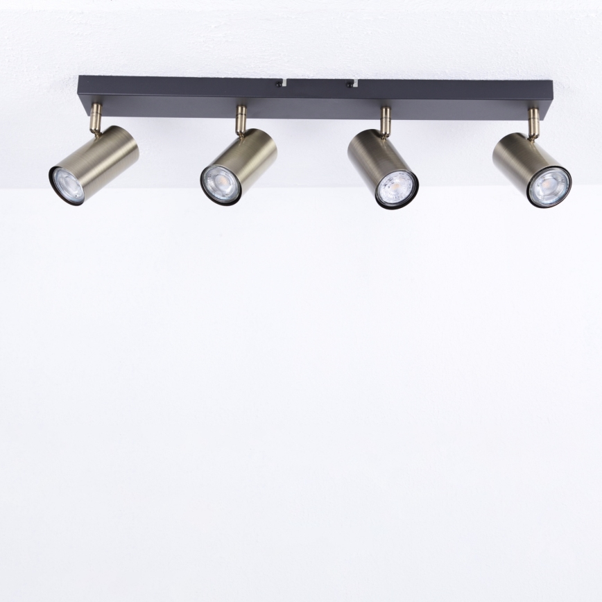 Globo - Starmetis 4xGU10/35W/230V melns/misiņa