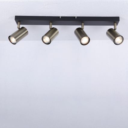 Globo - Starmetis 4xGU10/35W/230V melns/misiņa