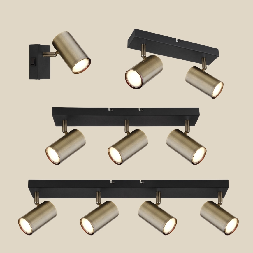 Globo - Starmetis 4xGU10/35W/230V melns/misiņa