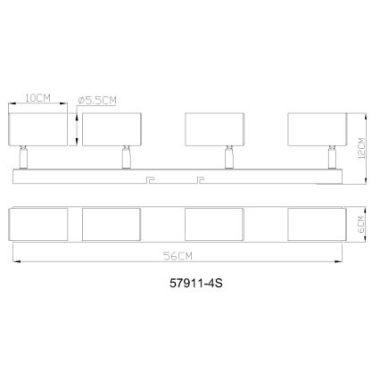 Globo - Starmetis 4xGU10/25W/230V