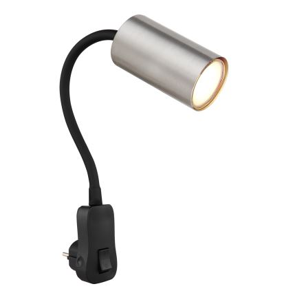 Globo - Sienas punktveida gaismeklis ar spraudni 1xGU10/35W/230V matēts hroms