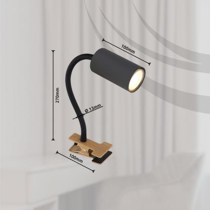 Globo - Pielāgojama lampa ar stiprinājumu 1xGU10/25W/230V pelēka/brūna