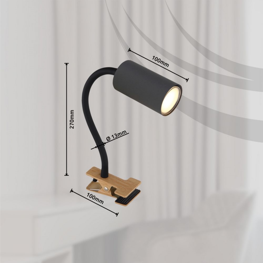 Globo - Pielāgojama lampa ar stiprinājumu 1xGU10/25W/230V pelēka/brūna