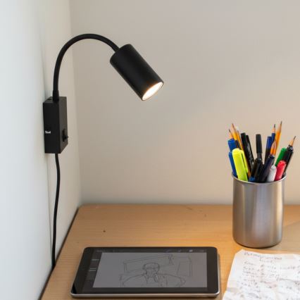 Globo - Pielāgojama sienas lampa 1xGU10/25W/230V melna