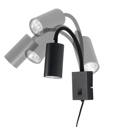 Globo - Pielāgojama sienas lampa 1xGU10/25W/230V melna