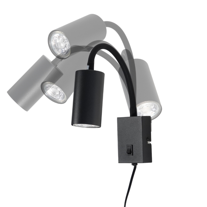 Globo - Pielāgojama sienas lampa 1xGU10/25W/230V melna