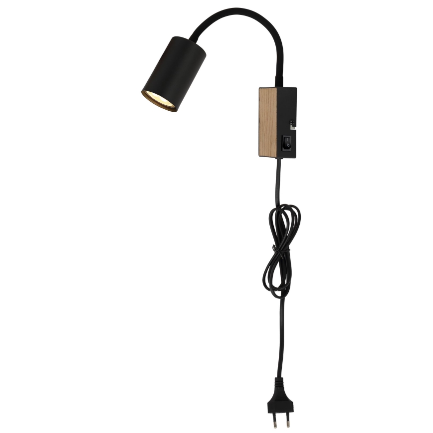 Globo - Elastīga sienas lampa 1xGU10/35W/230V melna/brūna