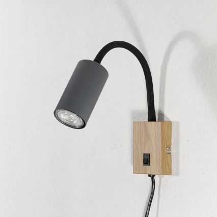 Globo - Pielāgojama sienas lampa 1xGU10/25W/230V pelēka/brūna