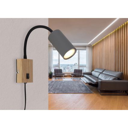 Globo - Pielāgojama sienas lampa 1xGU10/25W/230V pelēka/brūna