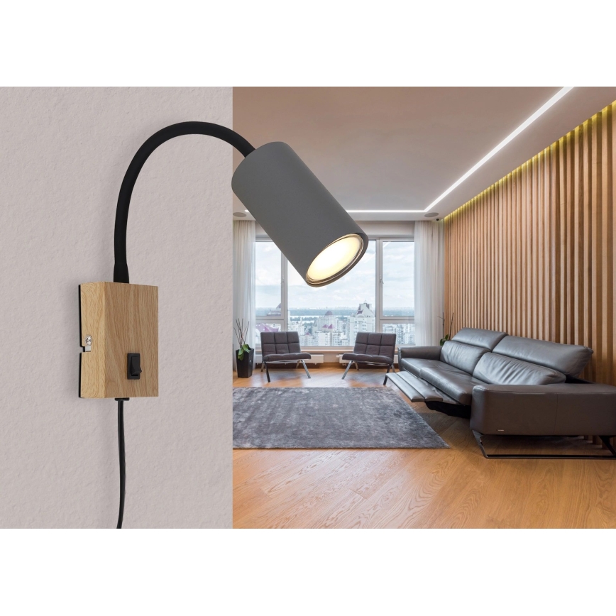 Globo - Pielāgojama sienas lampa 1xGU10/25W/230V pelēka/brūna