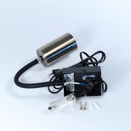 Globo - Elastīga sienas lampa 1xGU10/25W/230V melna/misiņa