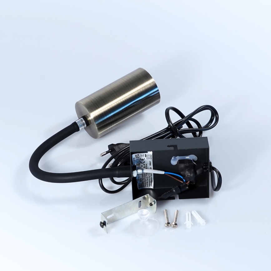 Globo - Elastīga sienas lampa 1xGU10/25W/230V melna/misiņa