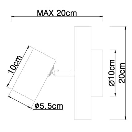 Globo -Sienas starmetis 1xGU10/5W/230V koka/metāla