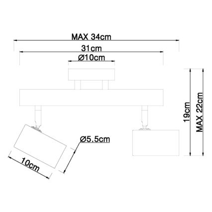 Globo - Starmetis 2xGU10/5W/230V koka/metāla