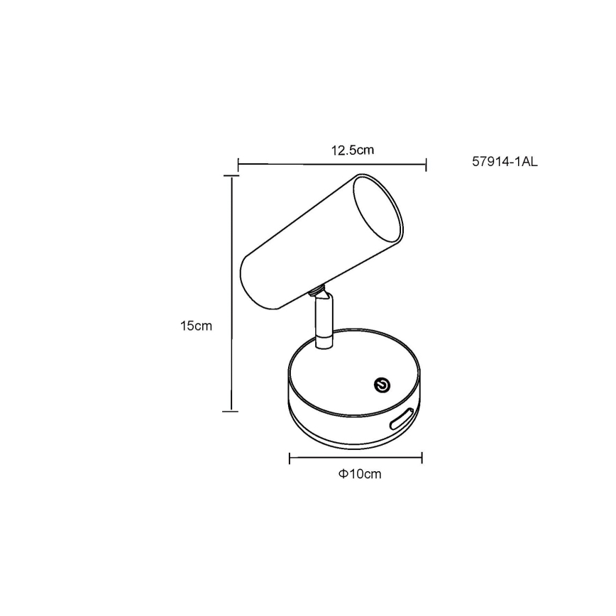 Globo - LED Aptumšojams sienas starmetis LED/0,4W/3,7V 1800 mAh