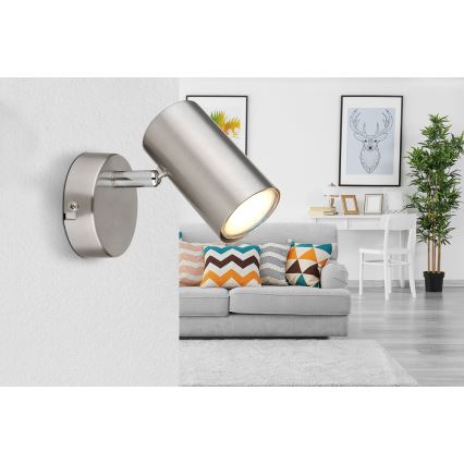 Globo - Sienas starmetis 1xGU10/25W/230V matēts hroms