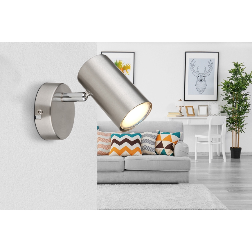 Globo - Sienas starmetis 1xGU10/25W/230V matēts hroms