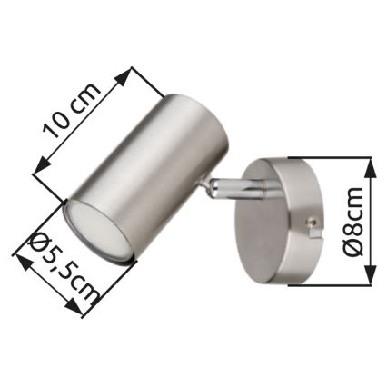 Globo - Sienas starmetis 1xGU10/25W/230V matēts hroms