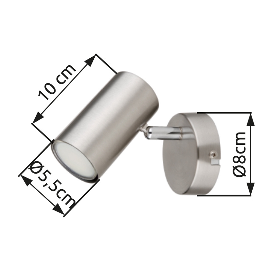 Globo - Sienas starmetis 1xGU10/25W/230V matēts hroms
