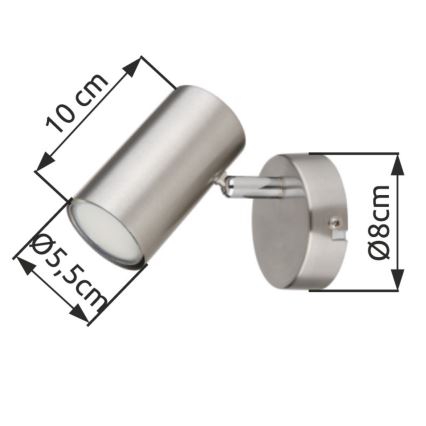 Globo - Sienas starmetis 1xGU10/25W/230V matēts hroms