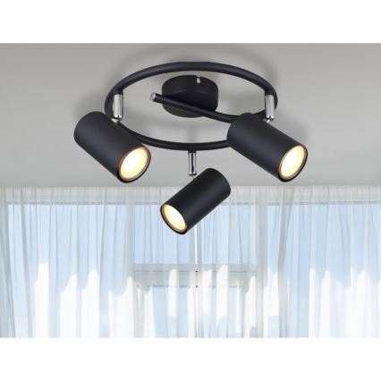 Globo - Starmetis 3xGU10/25W/230V melna