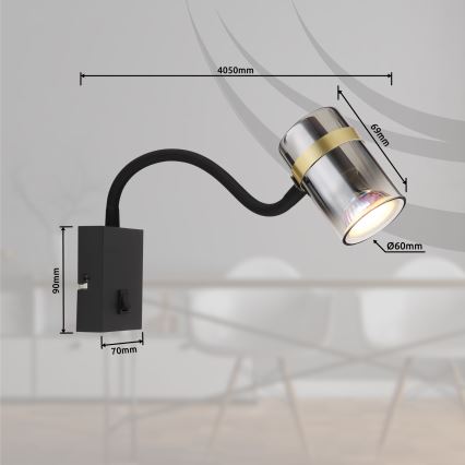 Globo - regulējama lampiņa 1xGU10/8W/230V