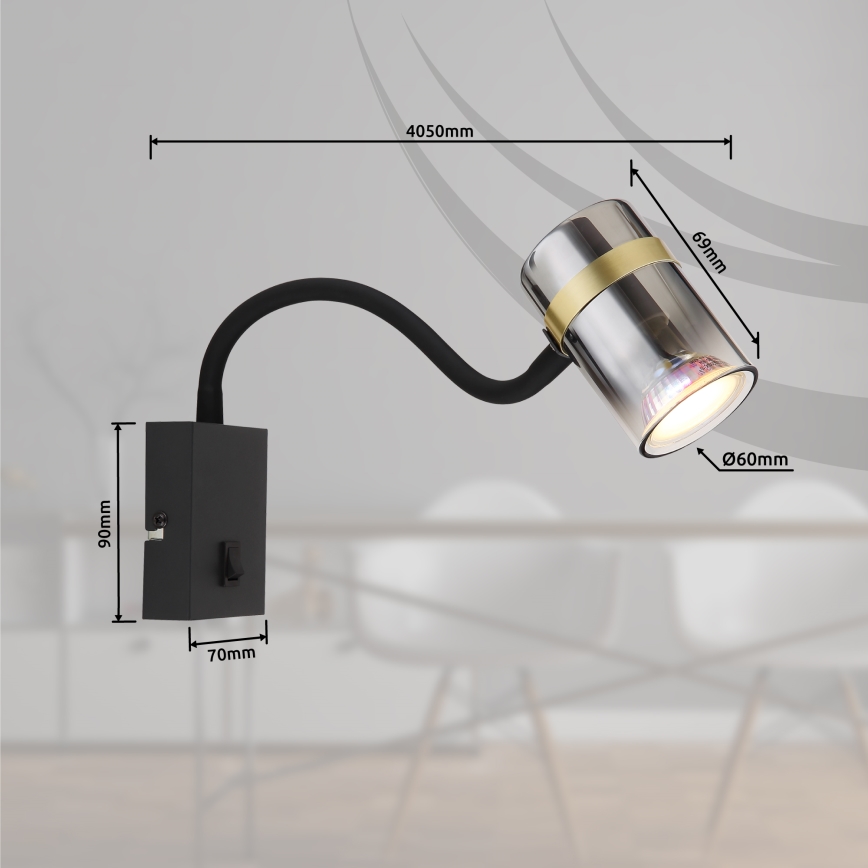 Globo - regulējama lampiņa 1xGU10/8W/230V