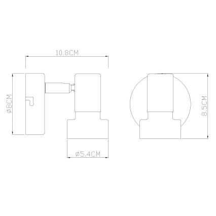 Globo - Sienas starmetis 1xGU10/25W/230V melna/zelta