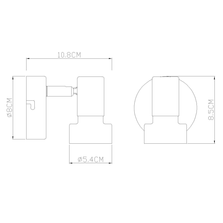 Globo - Sienas starmetis 1xGU10/25W/230V melna/zelta