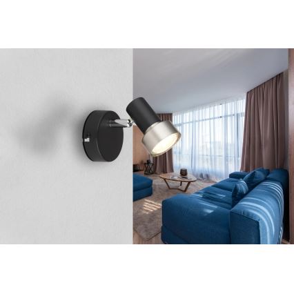 Globo - Sienas starmetis 1xGU10/25W/230V melna/sudraba