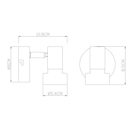 Globo - Sienas starmetis 1xGU10/25W/230V melna/sudraba
