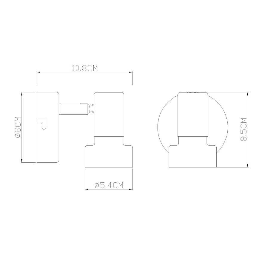 Globo - Sienas starmetis 1xGU10/25W/230V melna/sudraba