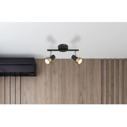 Globo - Starmetis  2xGU10/25W/230V melna/zelta