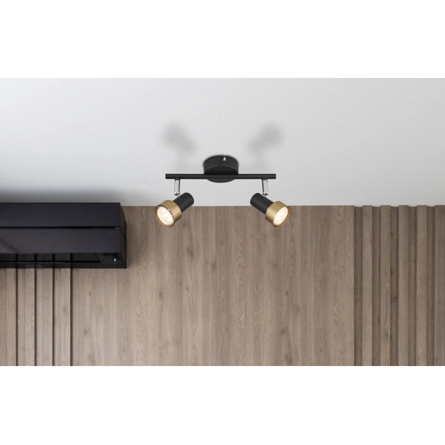 Globo - Starmetis  2xGU10/25W/230V melna/zelta