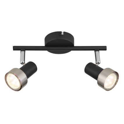 Globo - Starmetis  2xGU10/25W/230V melna/sudraba