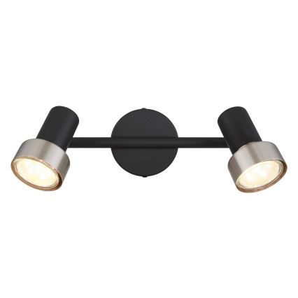 Globo - Starmetis  2xGU10/25W/230V melna/sudraba