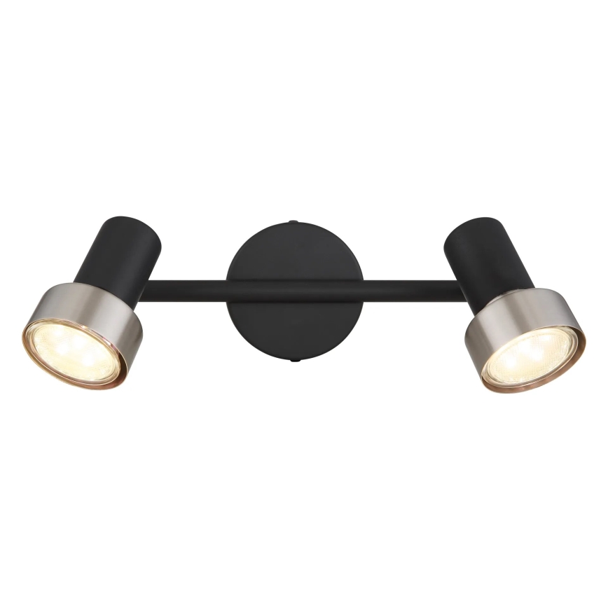 Globo - Starmetis  2xGU10/25W/230V melna/sudraba