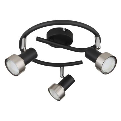 Globo - Starmetis  3xGU10/25W/230V melna/sudraba