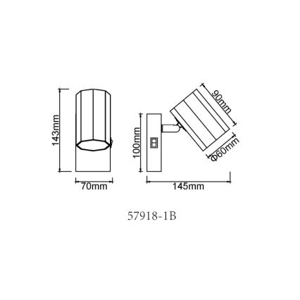 Globo - Sienas starmetis 1xGU10/25W/230V melna