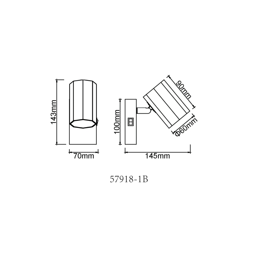 Globo - Sienas starmetis 1xGU10/25W/230V melna