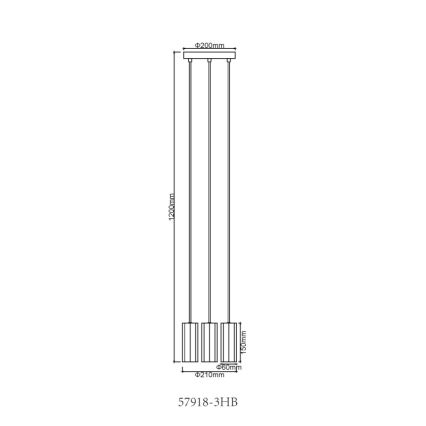 Globo - Lustra ar auklu 3xGU10/25W/230V melna