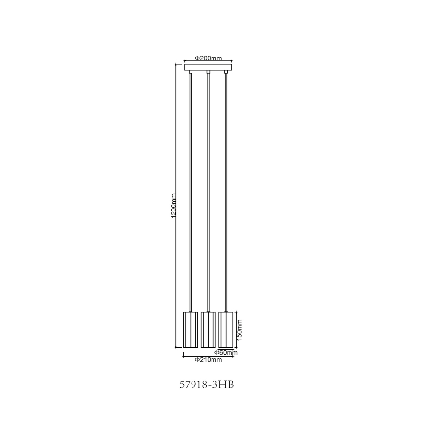 Globo - Lustra ar auklu 3xGU10/25W/230V melna