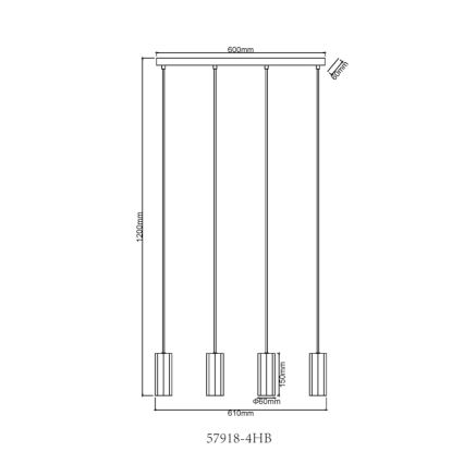 Globo - Lustra ar auklu 4xGU10/25W/230V melna