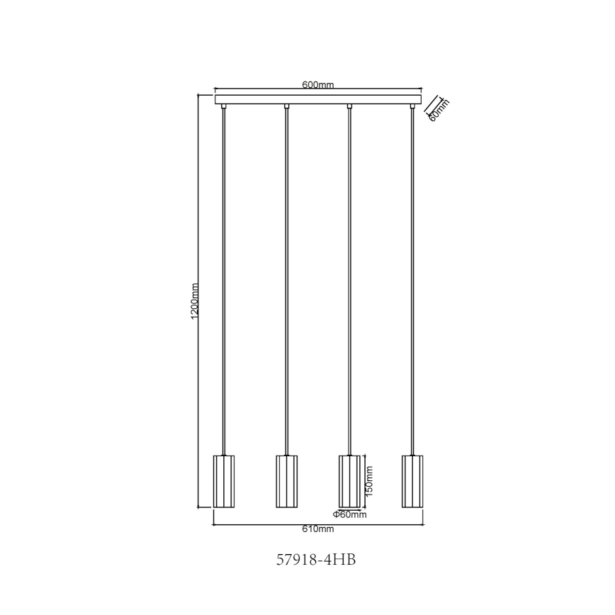 Globo - Lustra ar auklu 4xGU10/25W/230V melna