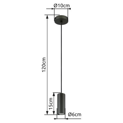 Globo - Lustra ar auklu 1xGU10/25W/230V melna