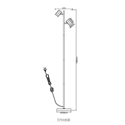Globo - Grīdas stāvlampa 2xGU10/5W/230V melna