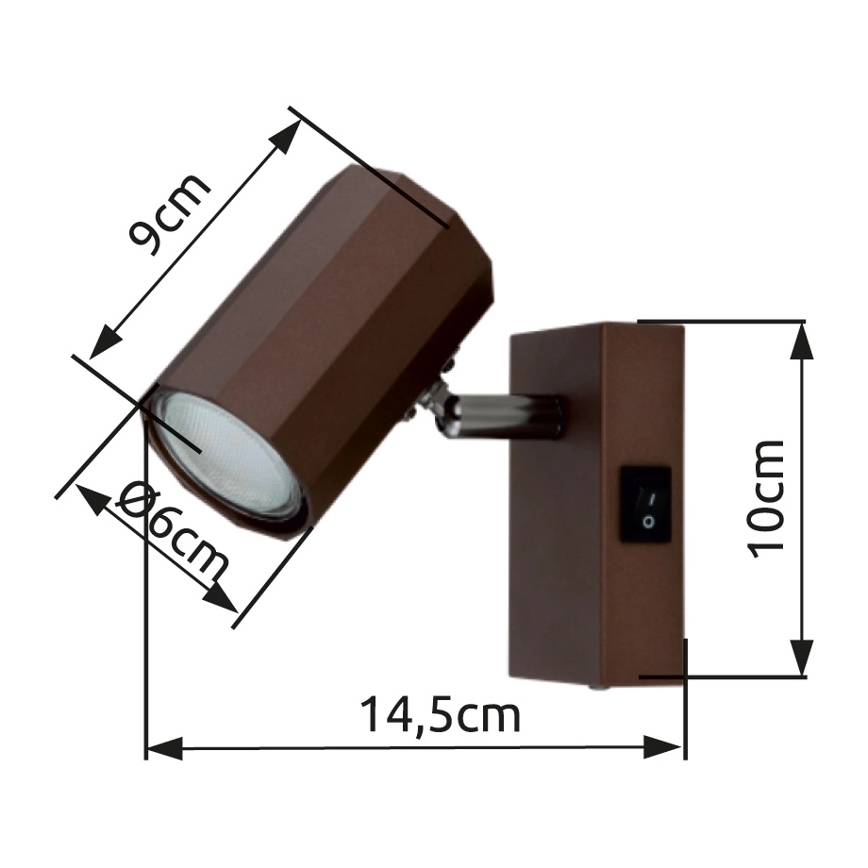 Globo - Sienas starmetis 1xGU10/25W/230V brūna